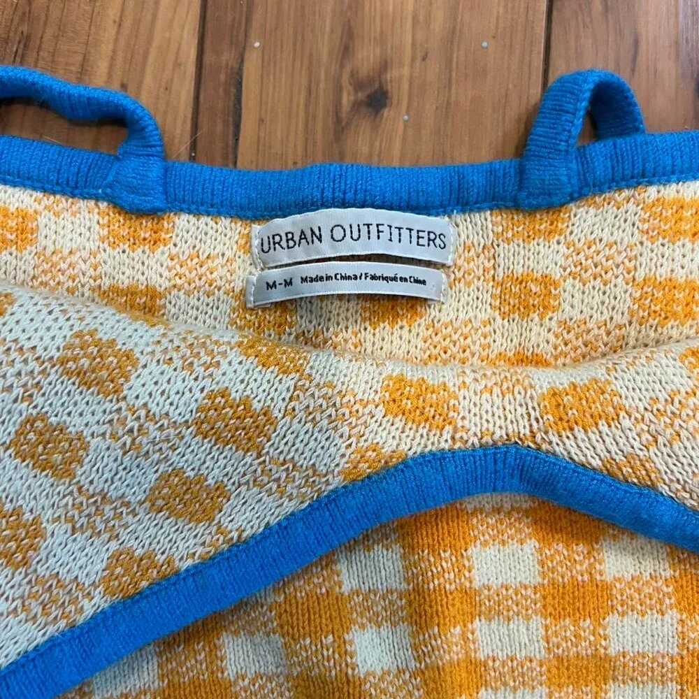 UO Joey Orange Gingham Cropped Tank - Picture 3 of 3
